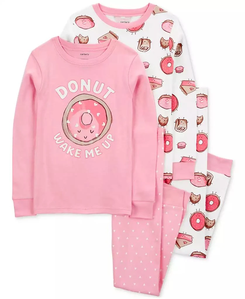 商品Carter's|Little & Big Girls Donut Wake Me Up 100% Snug-Fit Cotton Pajamas, 4 Piece Set,价格¥331,第1张图片