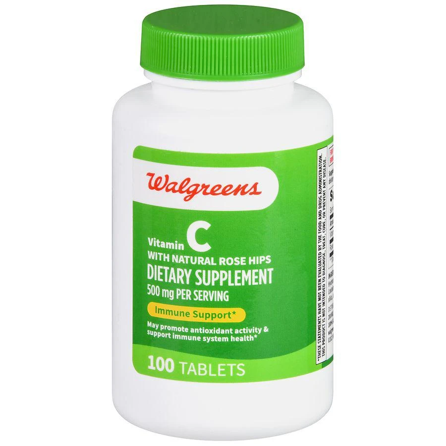 商品Walgreens|Vitamin C with Natural Rose Hips 500 mg Tablets,价格¥50,第1张图片