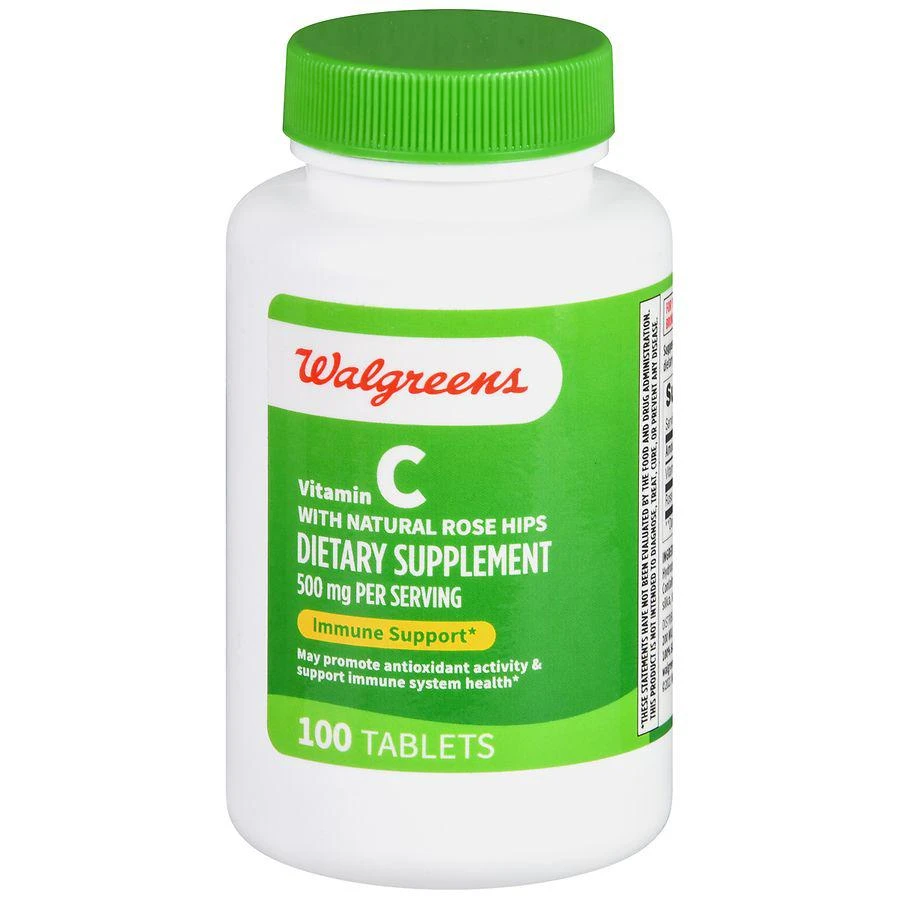 商品Walgreens|Vitamin C with Natural Rose Hips 500 mg Tablets (100 days),价格¥83,第1张图片