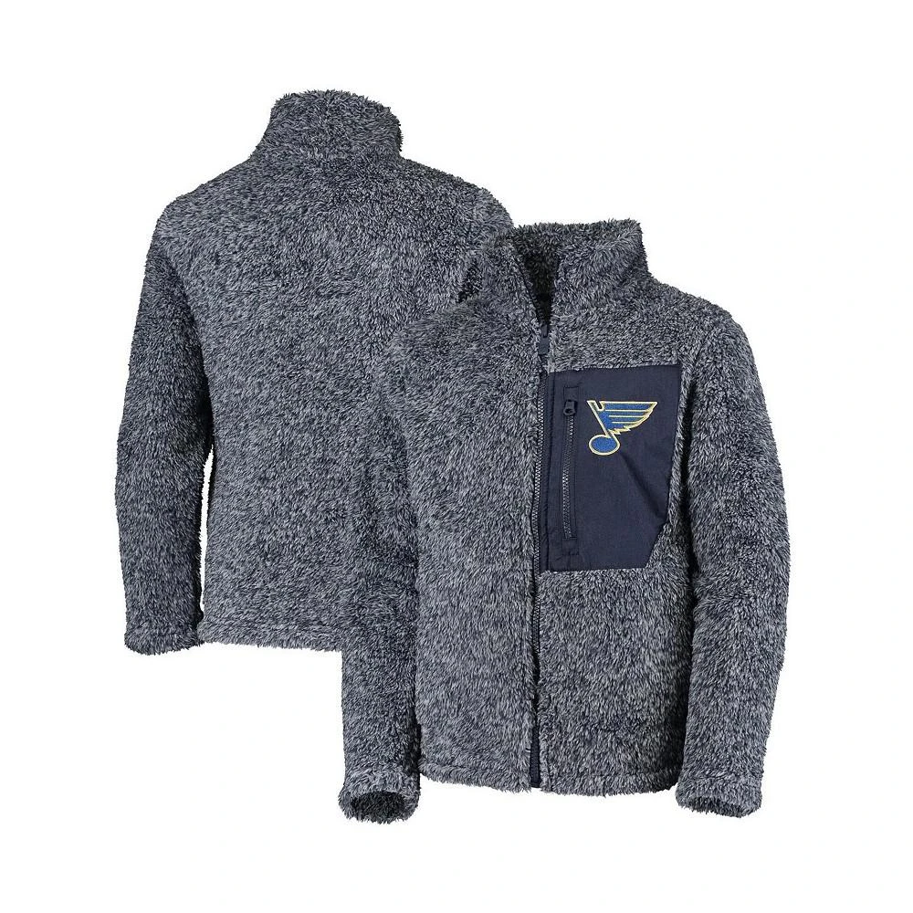 商品Outerstuff|Girls Youth Navy St. Louis Blues Fan Gear Sherpa Full-Zip Jacket,价格¥423,第1张图片