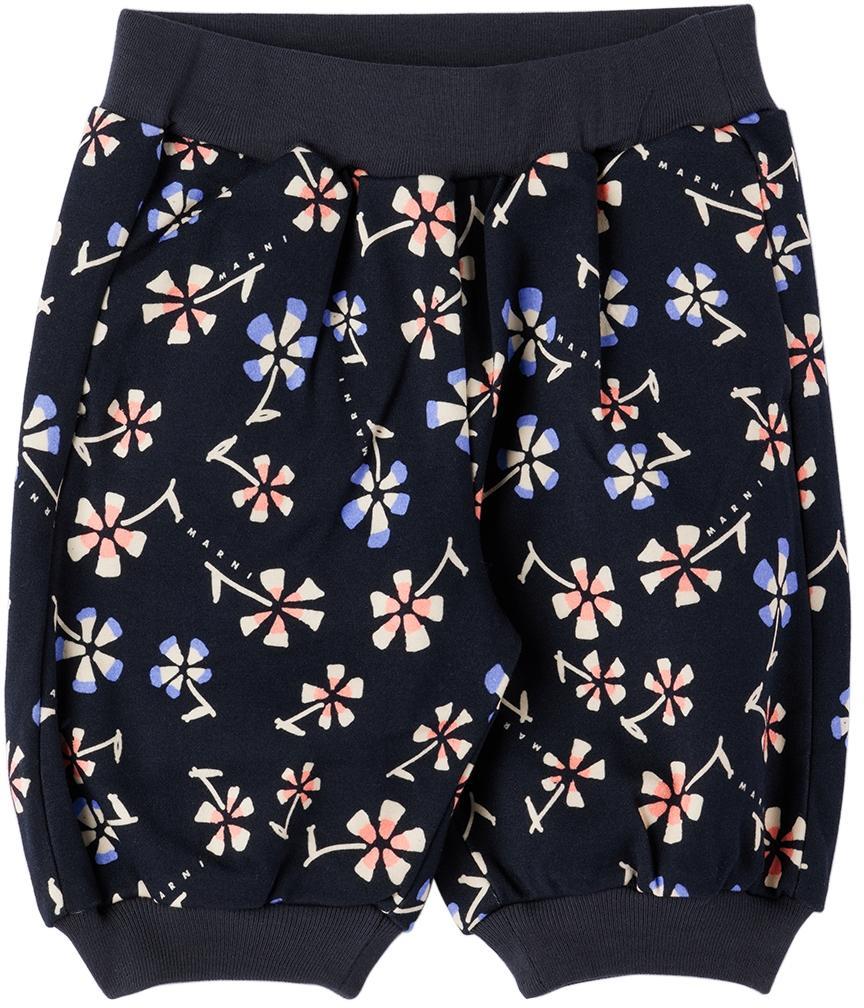 商品Marni|Baby Navy Floral Trousers,价格¥606,第1张图片