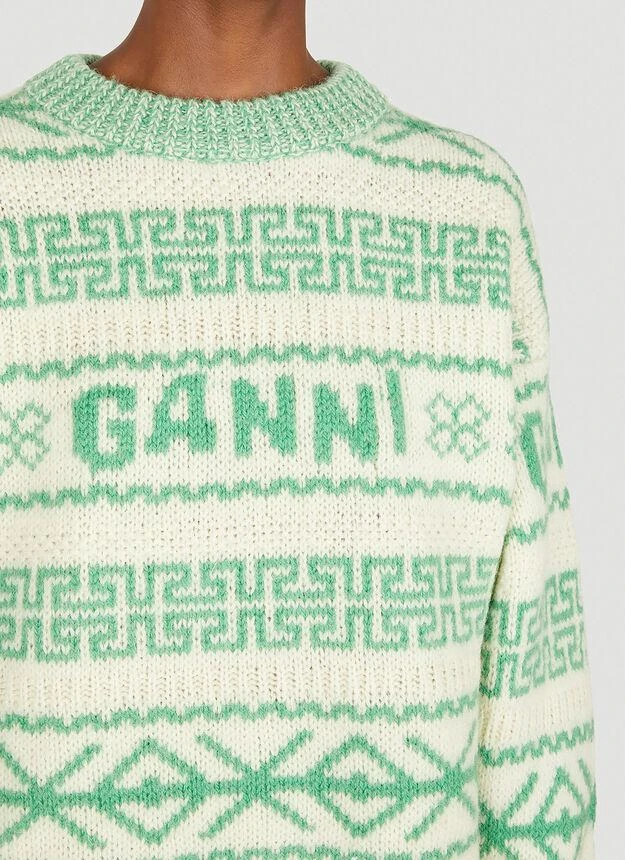 商品Ganni|Graphic Logo Sweater in Green,价格¥2861,第5张图片详细描述