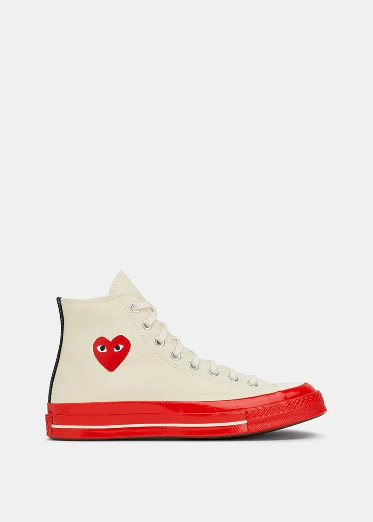 商品Comme des Garcons|COMME DES GARCONS PLAY Off-White & Red Converse Chuck 70 Sneakers,价格¥574,第1张图片