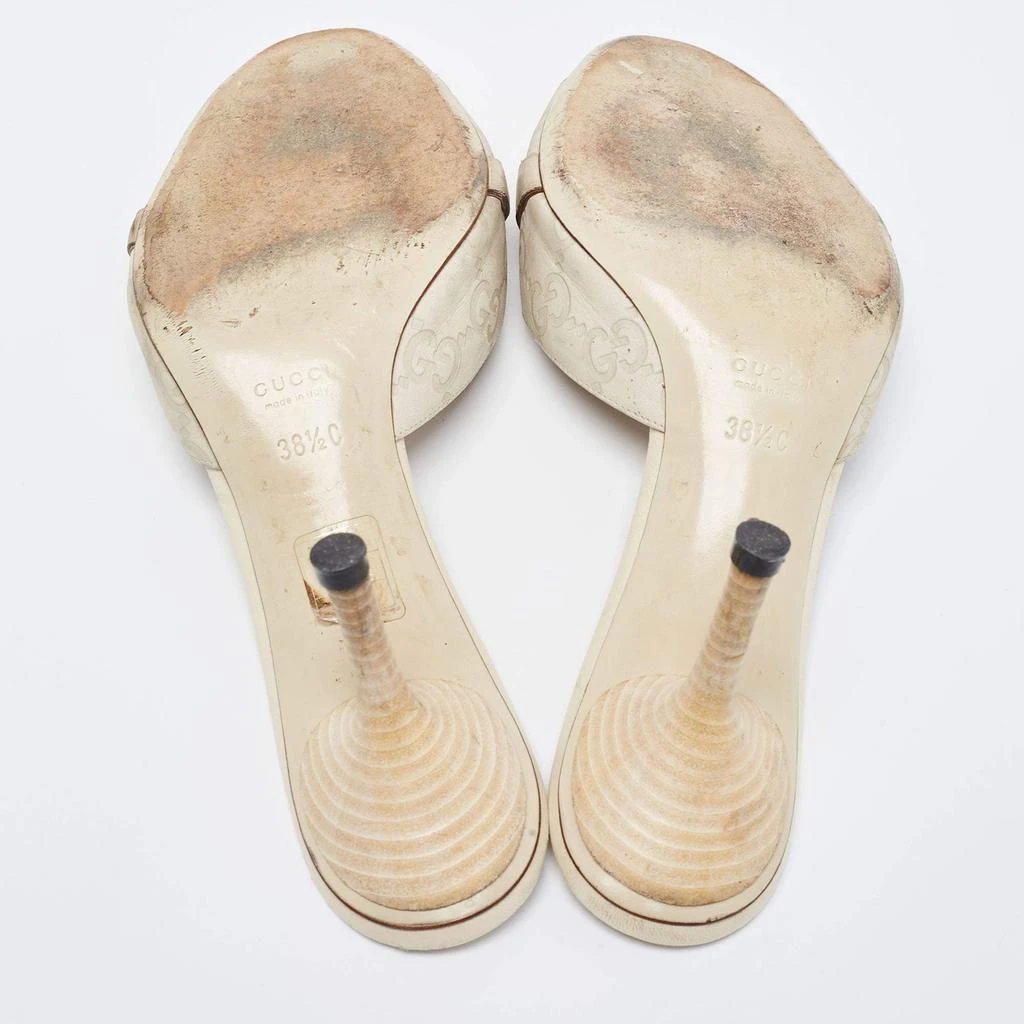 Gucci Cream Leather Hollywood Horsebit Slides Size 38.5 商品