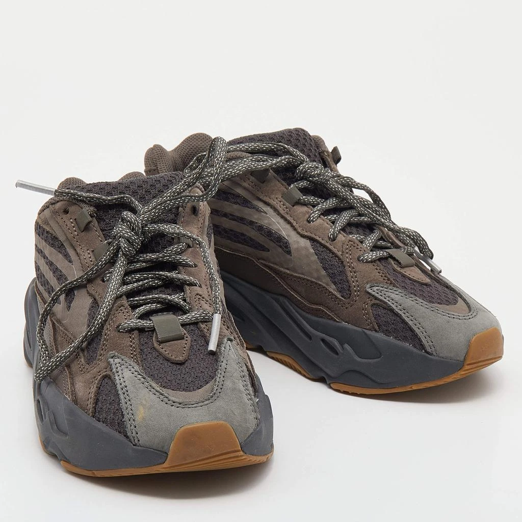 商品[二手商品] YEEZY|Yeezy x Adidas Grey Leather And Knit Fabric Boost 700 Geode Sneakers Size 38,价格¥2367,第4张图片详细描述