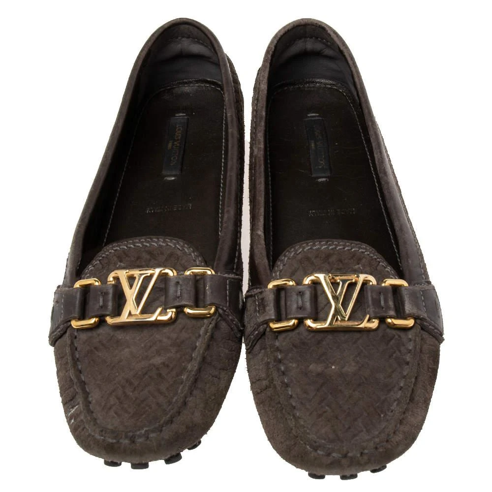 商品[二手商品] Louis Vuitton|Louis Vuitton Brown Suede And Leather  Loafers Size 38,价格¥2996,第3张图片详细描述