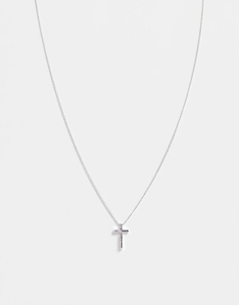 商品ASOS|ASOS DESIGN necklace with ditsy cross in silver tone,价格¥76,第1张图片