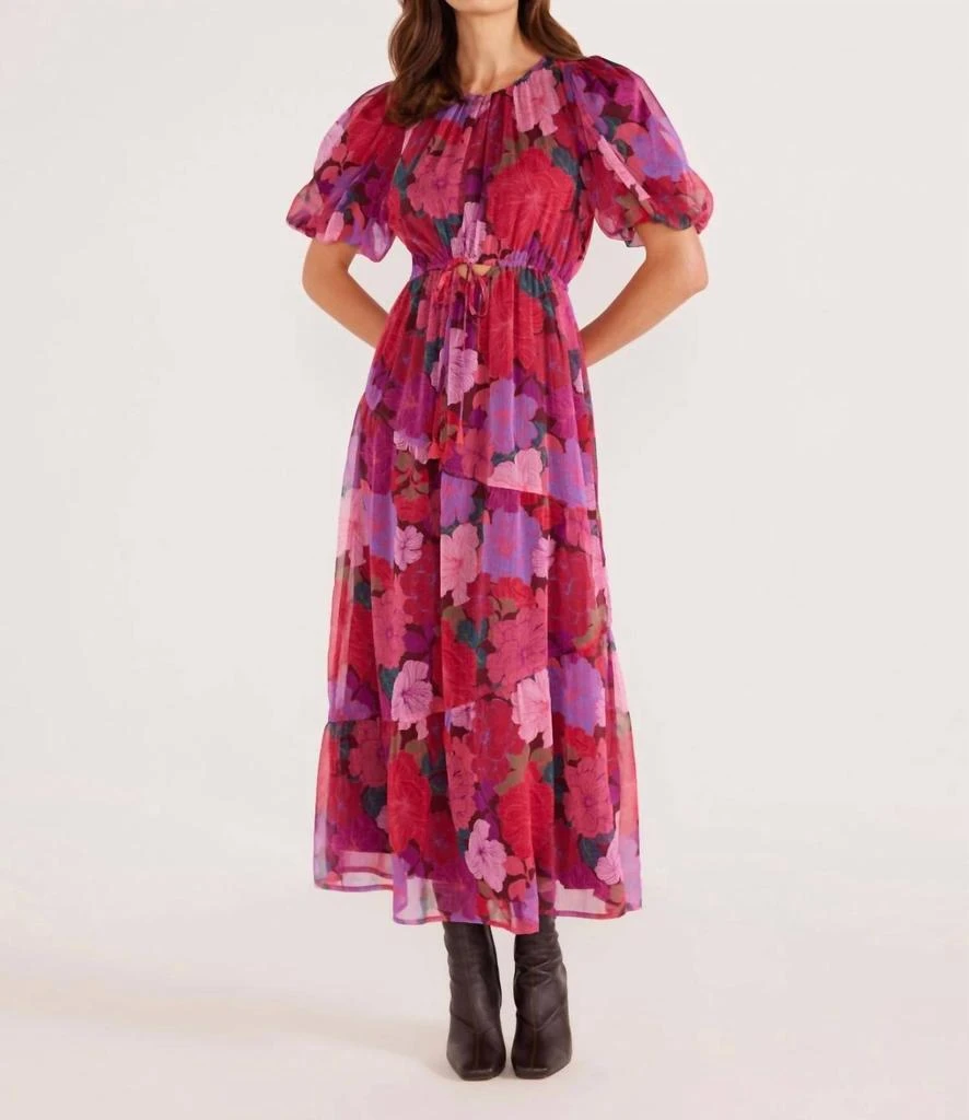 商品MINKPINK|Lexi Tiered Midi Dress In Floral Blooms,价格¥852,第1张图片