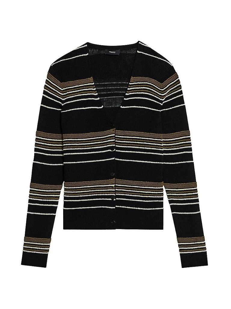 商品Theory|Otto Striped Ribbed Cardigan,价格¥2566,第1张图片