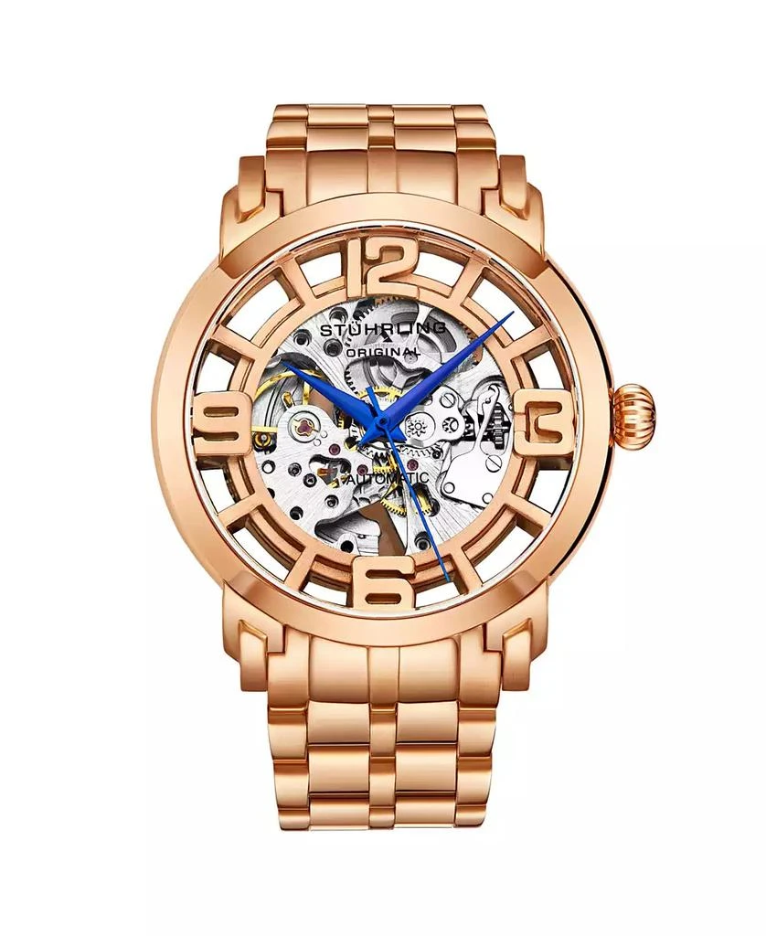 商品Stuhrling|Men's Rose Gold Stainless Steel Bracelet Watch 44mm,价格¥2055,第1张图片