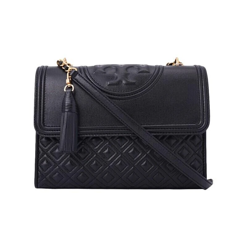 商品[国内直发] Tory Burch|TORY BURCH 托里·伯奇 奢侈品 TB女包 黑色皮革单肩斜挎包 43833 001,价格¥2730,第1张图片