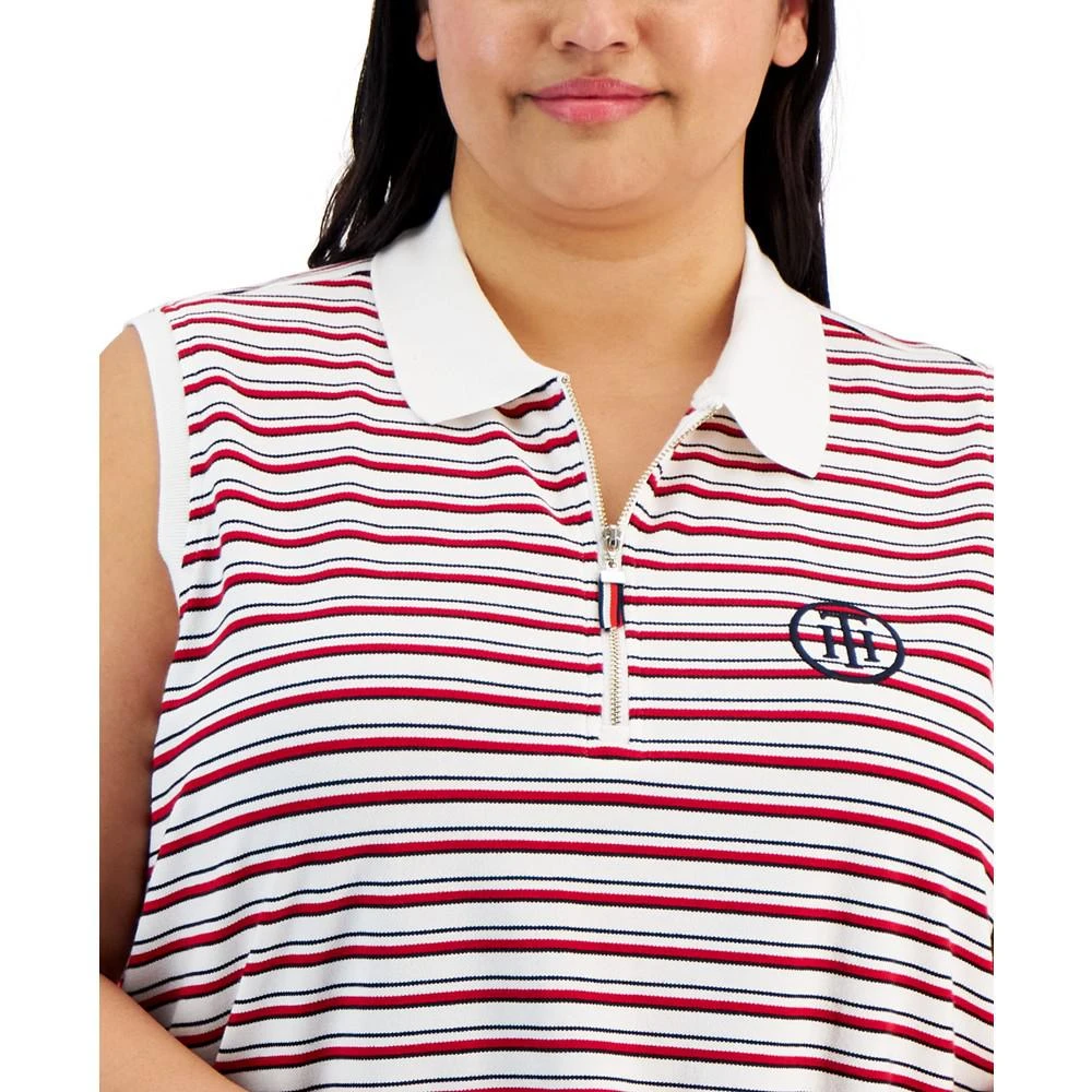 商品Tommy Hilfiger|Plus Size Striped Polo Top,价格¥268,第3张图片详细描述