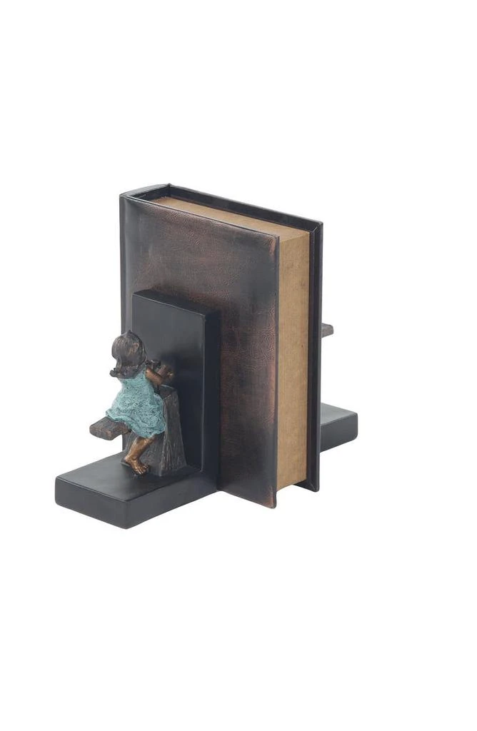 商品WILLOW ROW|Brown Polystone People Bookends with Swing Set - Set of 2,价格¥453,第3张图片详细描述