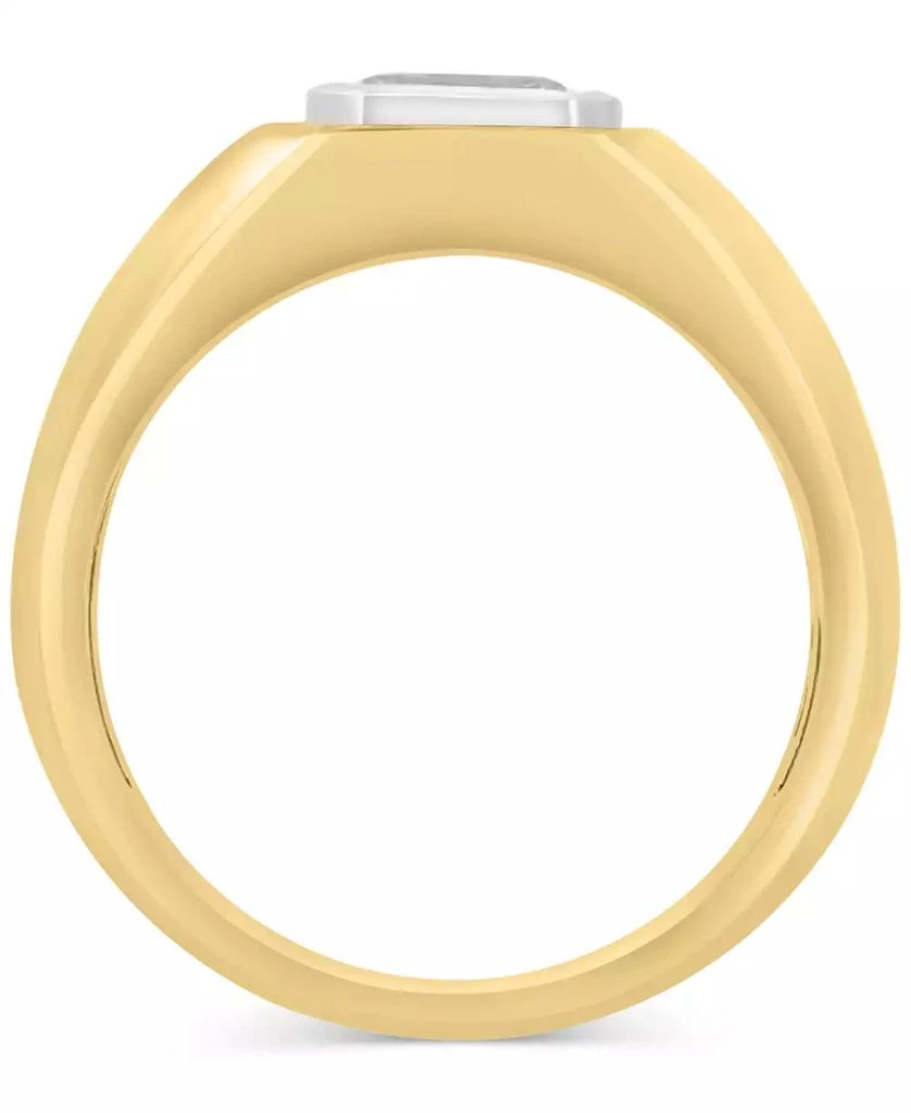 商品Effy|EFFY® Men's White Sapphire Bezel Ring (1-1/20 ct. t.w.) in Gold-Plated Sterling Silver,价格¥4487,第3张图片详细描述