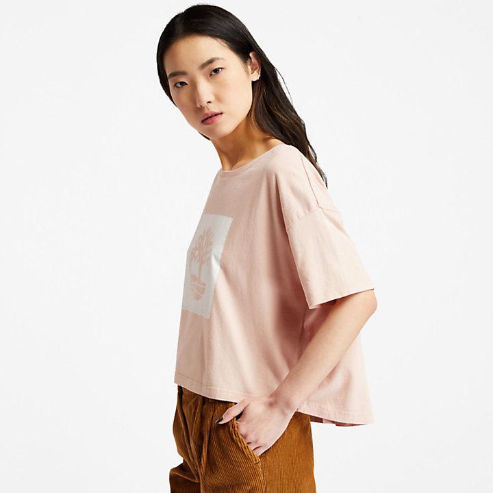 商品Timberland|Cropped Logo T-Shirt for Women in Light Pink,价格¥209,第6张图片详细描述
