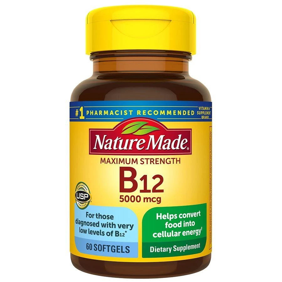 商品Nature Made|Maximum Strength Vitamin B12 5000 mcg Softgels,价格¥208,第1张图片