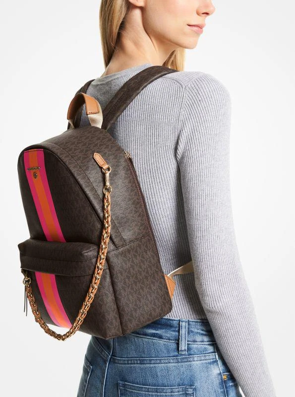 商品Michael Kors|Slater Medium Signature Logo Stripe Backpack,价格¥1403,第4张图片详细描述