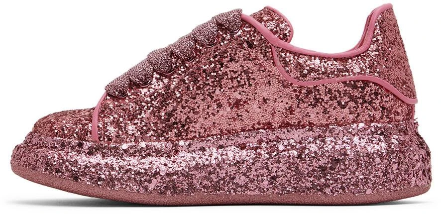 商品Alexander McQueen|Kids Pink All Over Glitter Sneakers,价格¥2169,第3张图片详细描述
