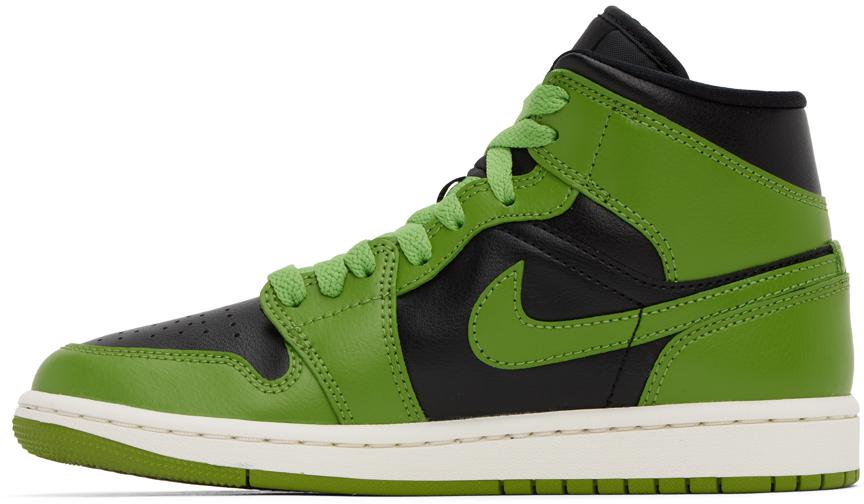 Green & Black Air Jordan 1 Mid Sneakers商品第3张图片规格展示