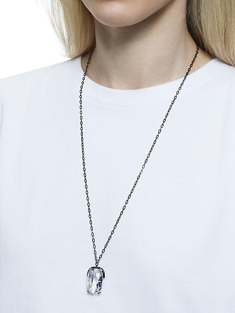 Harmonia Swarovski Crystal Oversized Black Pendant Necklace商品第2张图片规格展示