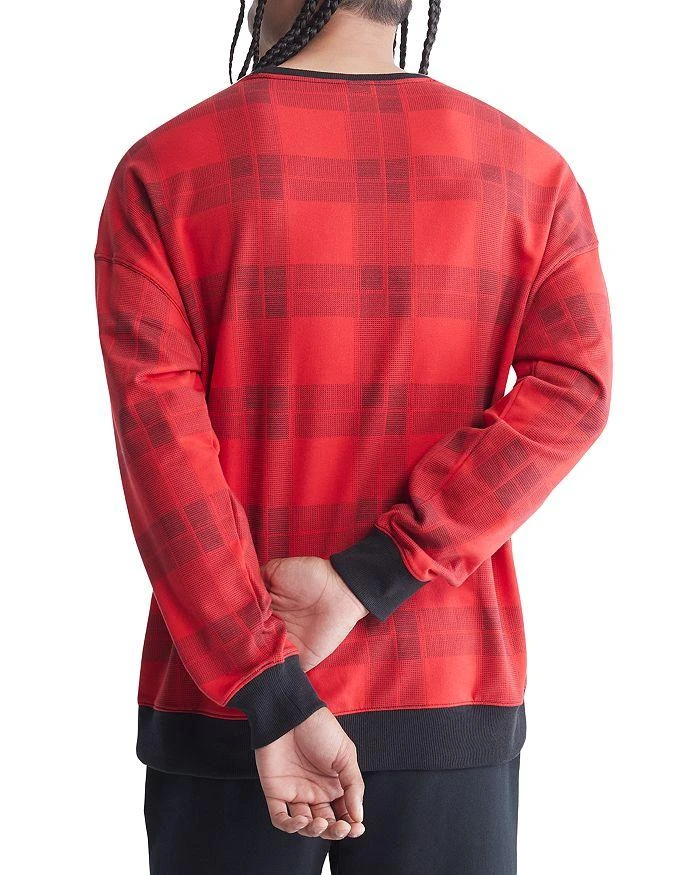 商品Calvin Klein|Modern Holiday Textured Plaid Crewneck Sweatshirt,价格¥169,第2张图片详细描述