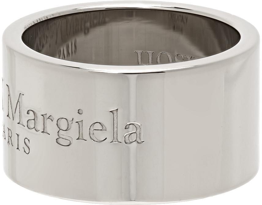 商品MAISON MARGIELA|Silver Polished Wide Logo Ring,价格¥3677,第5张图片详细描述