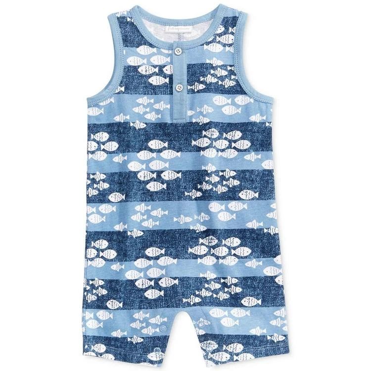 商品First Impressions|Fish-Print Cotton Romper, Baby Boys (0-24 months), Created for Macy's,价格¥43,第1张图片