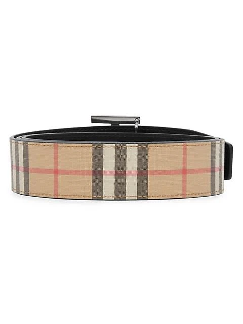 商品Burberry|TB Reversible Leather &amp; Vintage Check Belt,价格¥4126,第4张图片详细描述