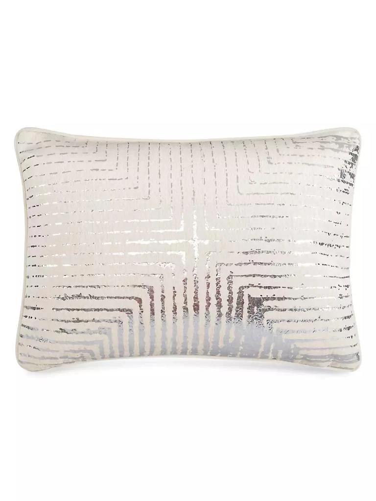 商品Callisto Home|Fes Ivory Metallic Foil Velvet Down Pillow,价格¥1106,第1张图片