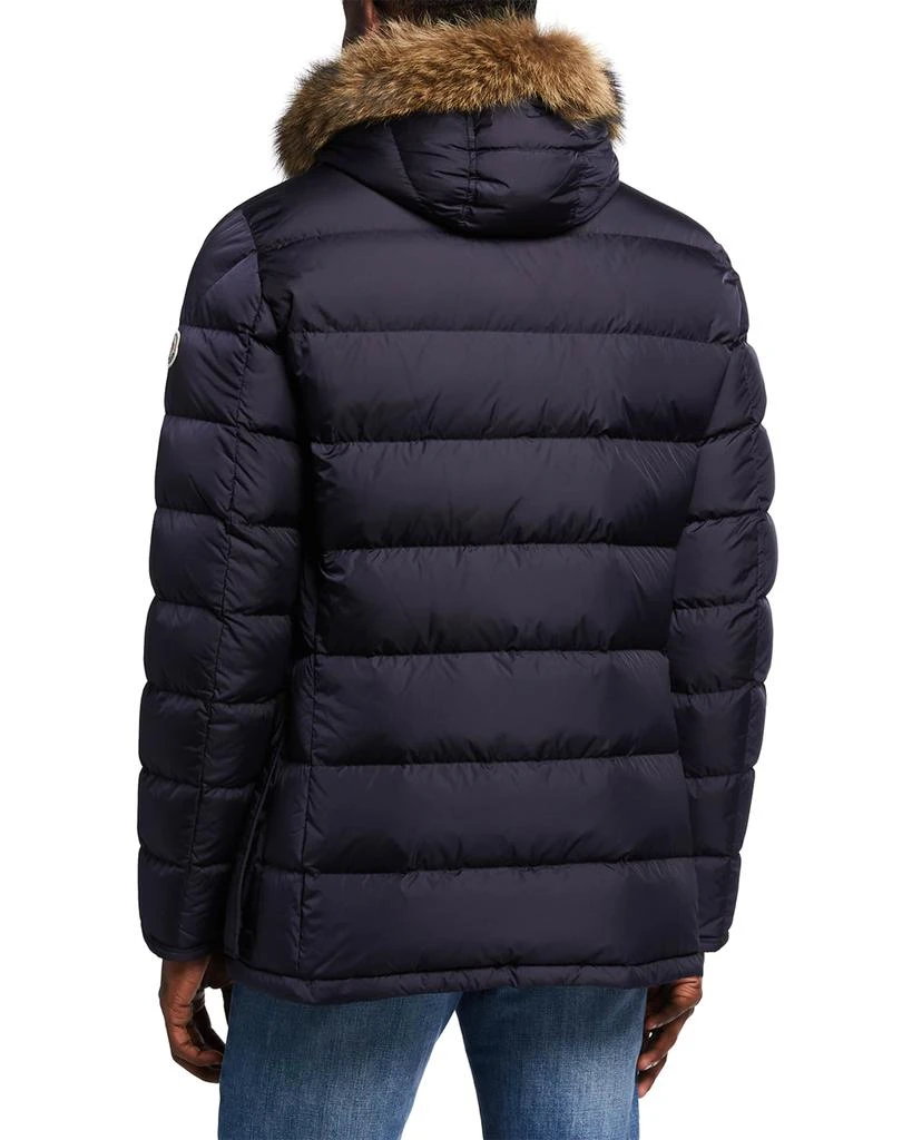 商品Moncler|Men's Cluny Quilted Puffer Jacket w/ Fur Trim,价格¥12407,第3张图片详细描述