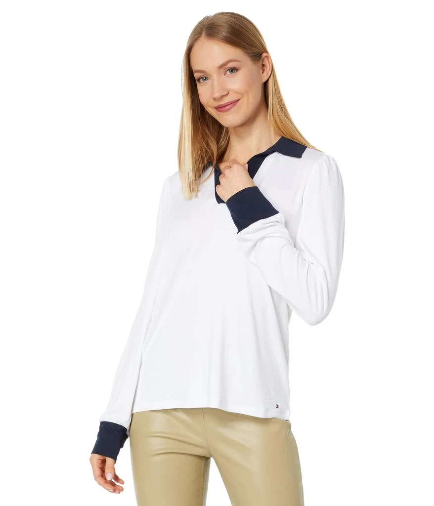 商品Tommy Hilfiger|Long Sleeve Johnny Collar Top,价格¥262,第1张图片