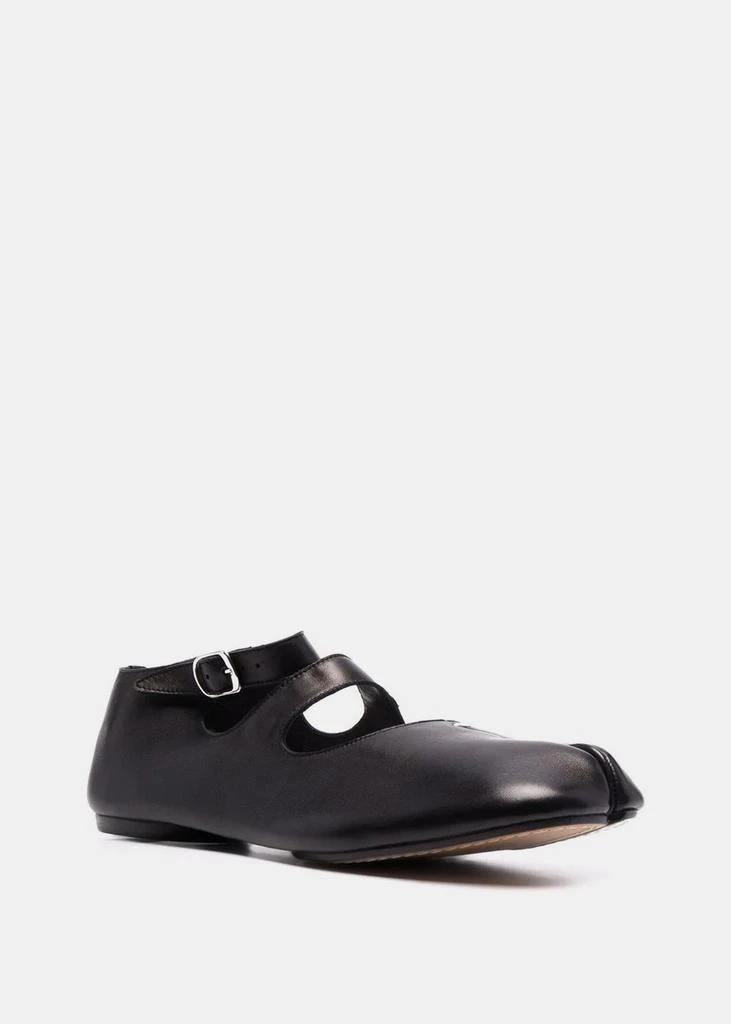 商品MAISON MARGIELA|Maison Margiela Black Tabi Ballerina Double-Strap Flats,价格¥5038,第2张图片详细描述