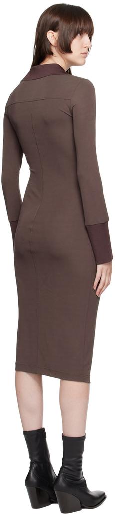 Gray Asymmetric Shirt Midi Dress商品第3张图片规格展示