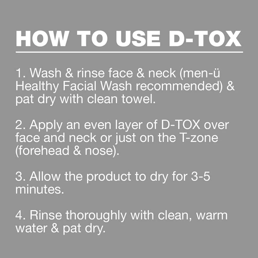 商品The Hut|men-ü D-Tox Deep Clean Clay Mask (100ml),价格¥164,第4张图片详细描述