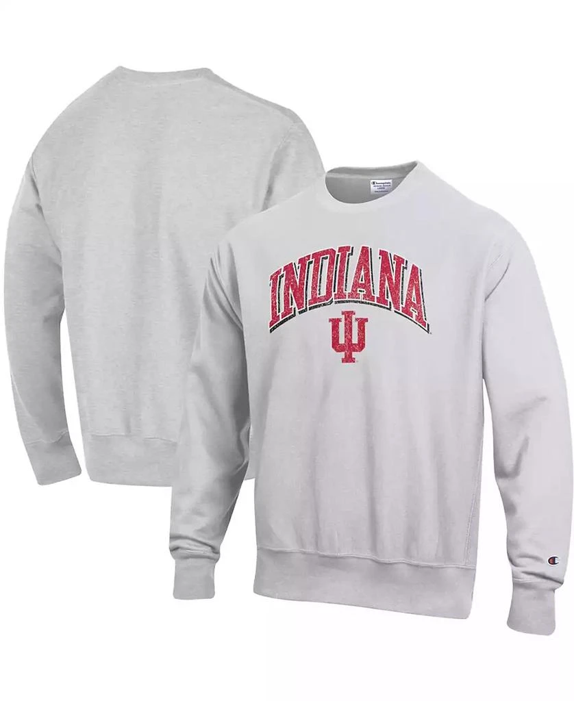 商品CHAMPION|Men's Gray Indiana Hoosiers Arch Over Logo Reverse Weave Pullover Sweatshirt,价格¥432,第1张图片