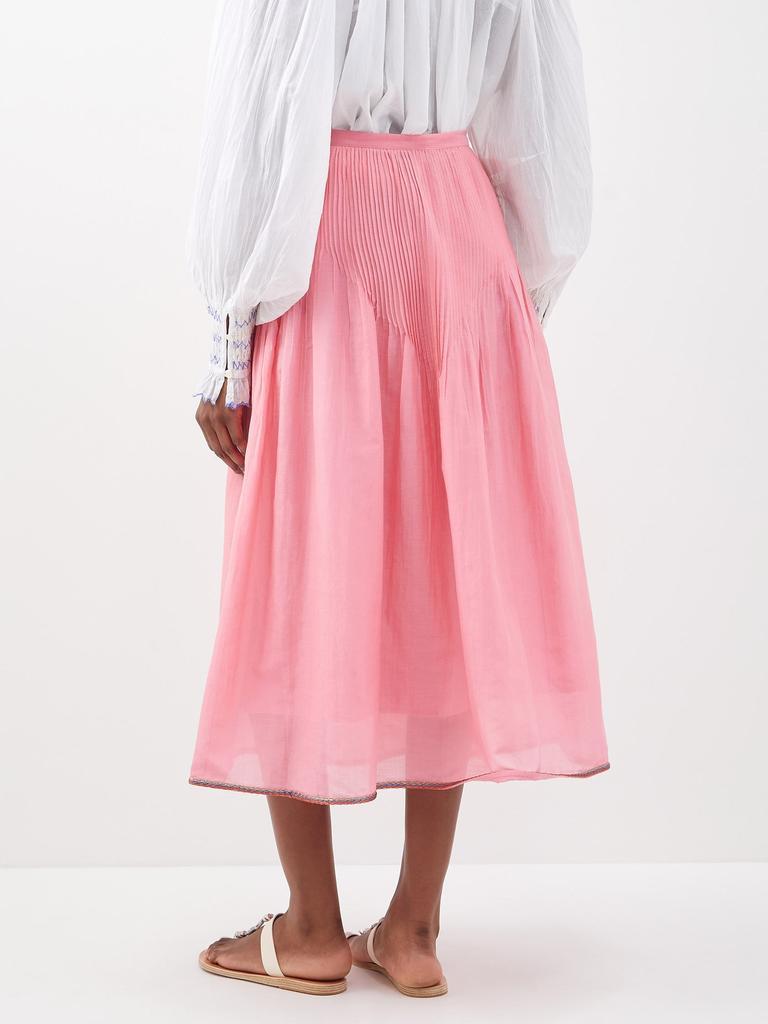 商品Thierry Colson|Verde pintucked cotton midi skirt,价格¥2846,第7张图片详细描述