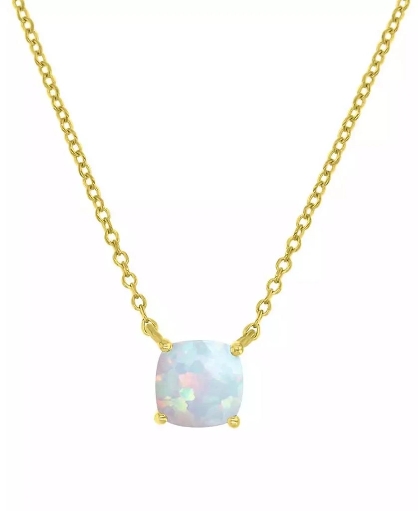 商品Macy's|Lab-Grown Opal Cushion Cut Solitaire 18" Pendant Necklace (5/8 ct. t.w.),价格¥708,第1张图片