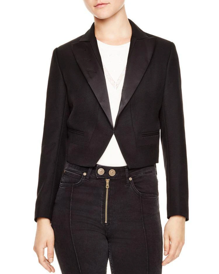 商品Sandro|Kama Structural Cropped Blazer,价格¥1629,第1张图片