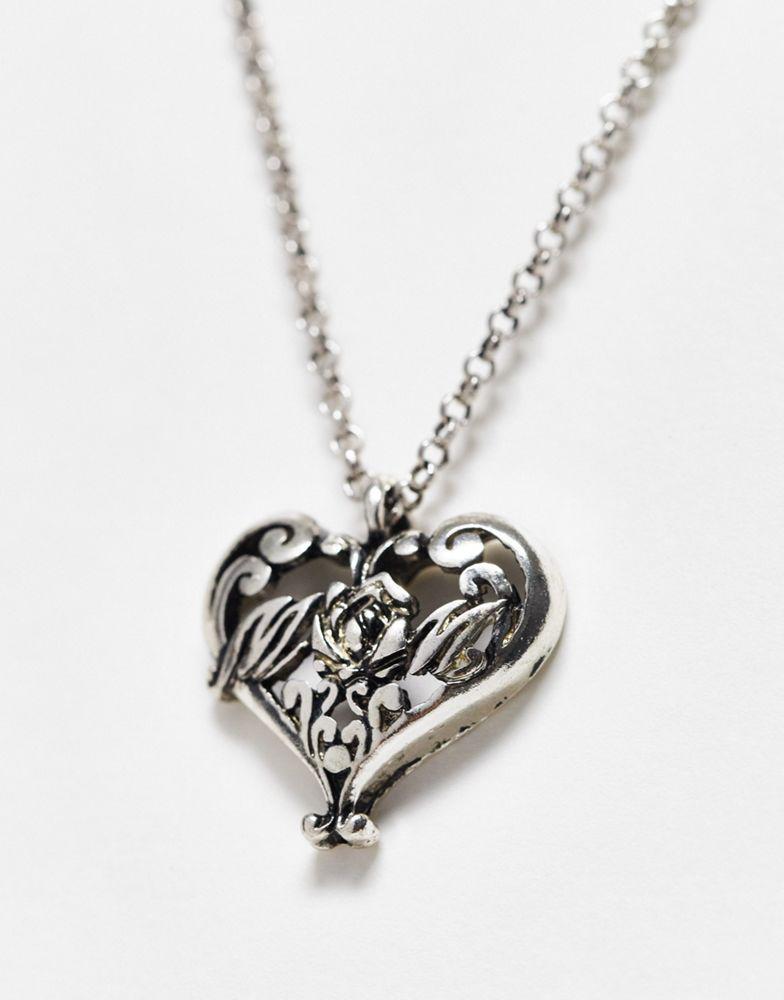 商品Reclaimed Vintage|Reclaimed Vintage inspired multi row mecklace with burnished heart and cross,价格¥125,第5张图片详细描述