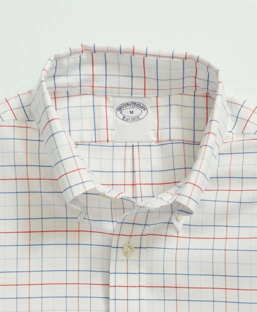 商品Brooks Brothers|Stretch Non-Iron Oxford Button-Down Collar, Tattersall Sport Shirt,价格¥375,第2张图片详细描述