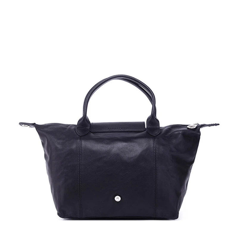 Longchamp 珑骧 黑色小羊皮女士手提包 1512737001 商品