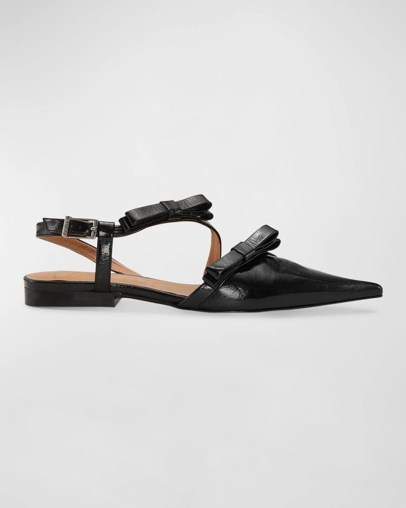 商品Ganni|Recycled Bow Slingback Ballerina Flats,价格¥2171,第1张图片