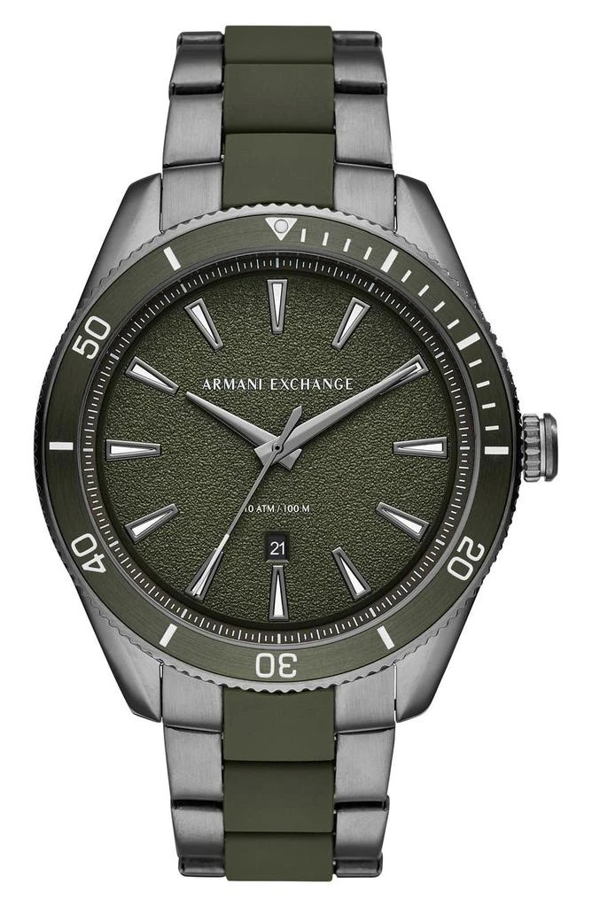 商品Armani Exchange|A I X ARMANI EXCHANGE Men's Enzo Two-Tone Bracelet Watch, 44mm,价格¥1124,第1张图片