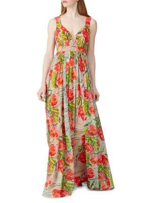 商品Badgley Mischka|Floral Chiffon Maxi Dress,价格¥1335,第1张图片