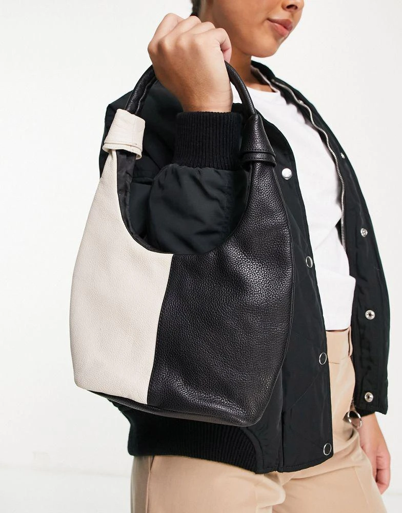 商品ASOS|ASOS DESIGN leather colourblock shoulder bag ,价格¥214,第3张图片详细描述