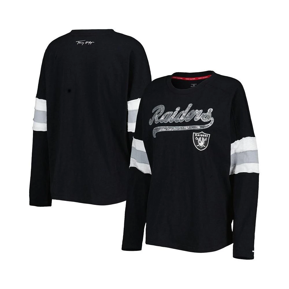 商品Tommy Hilfiger|Women's Black Las Vegas Raiders Justine Long Sleeve Tunic T-shirt,价格¥413,第1张图片