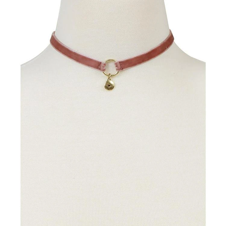 商品Lucky Brand|Gold-Tone Pavé Mauve Velvet Choker Necklace,价格¥79,第2张图片详细描述