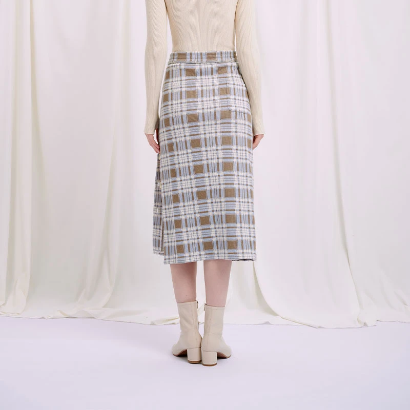 Daria 针织裙 - 蓝色格纹 | Daria Knit Skirt - Blue Plaid 商品