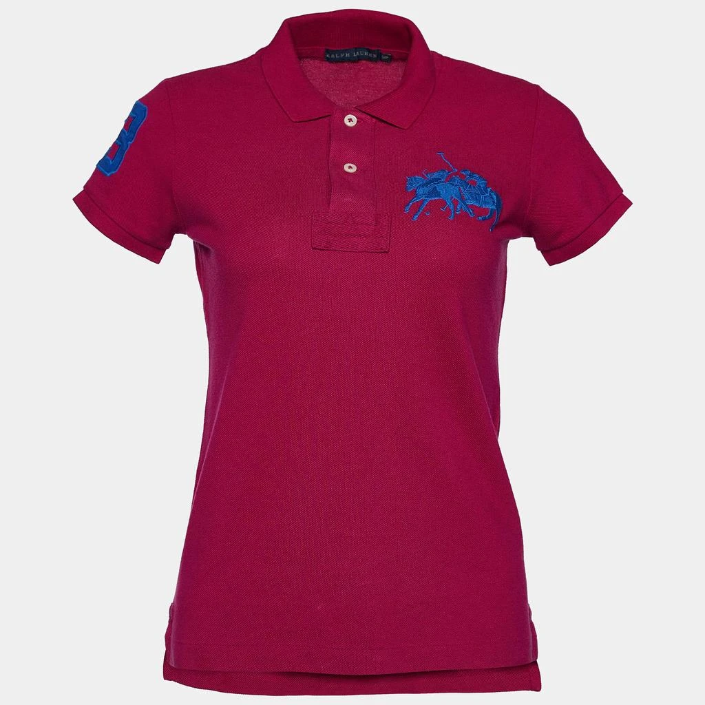 商品[二手商品] Ralph Lauren|Ralph Lauren Pink Logo Embroidered Cotton Pique Polo T-Shirt S,价格¥1009,第1张图片