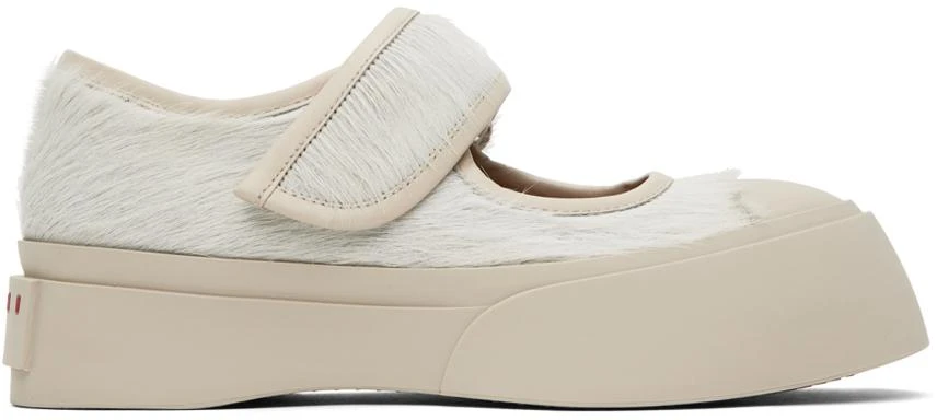 商品Marni|White Pablo Mary Jane Ballerina Flats,价格¥3887,第1张图片